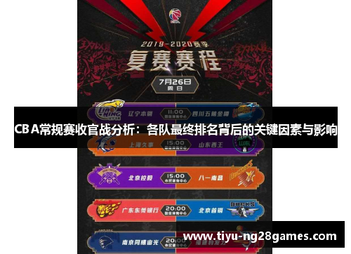 CBA常规赛收官战分析：各队最终排名背后的关键因素与影响
