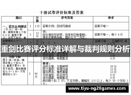 重剑比赛评分标准详解与裁判规则分析