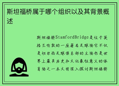 斯坦福桥属于哪个组织以及其背景概述